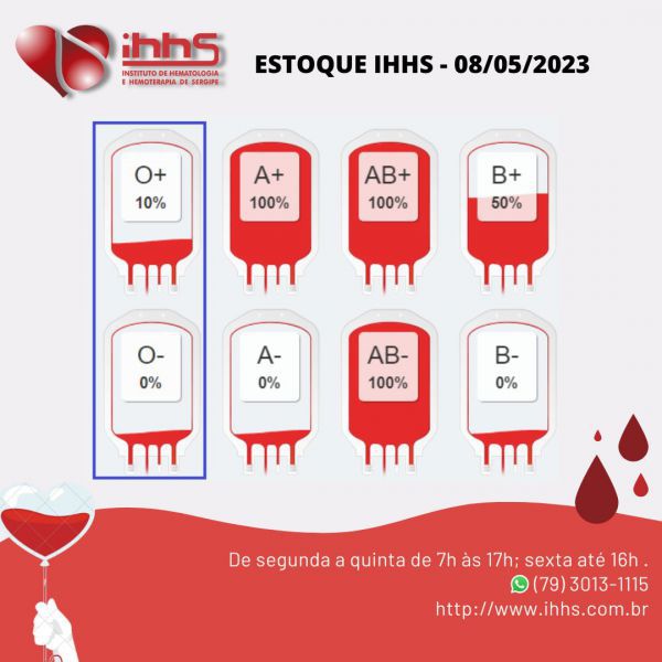 ESTOQUE CRÍTICO DE SANGUE O